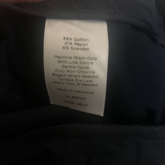 TALBOTS HIGH WAIST STRAIGHT LEG FLAT FRONT STRETCH PANTS NAVY BLUE 2-EUC - Picture 8 of 8